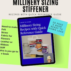 Millinery-Sizing recipes with quick reference guide (pdf)