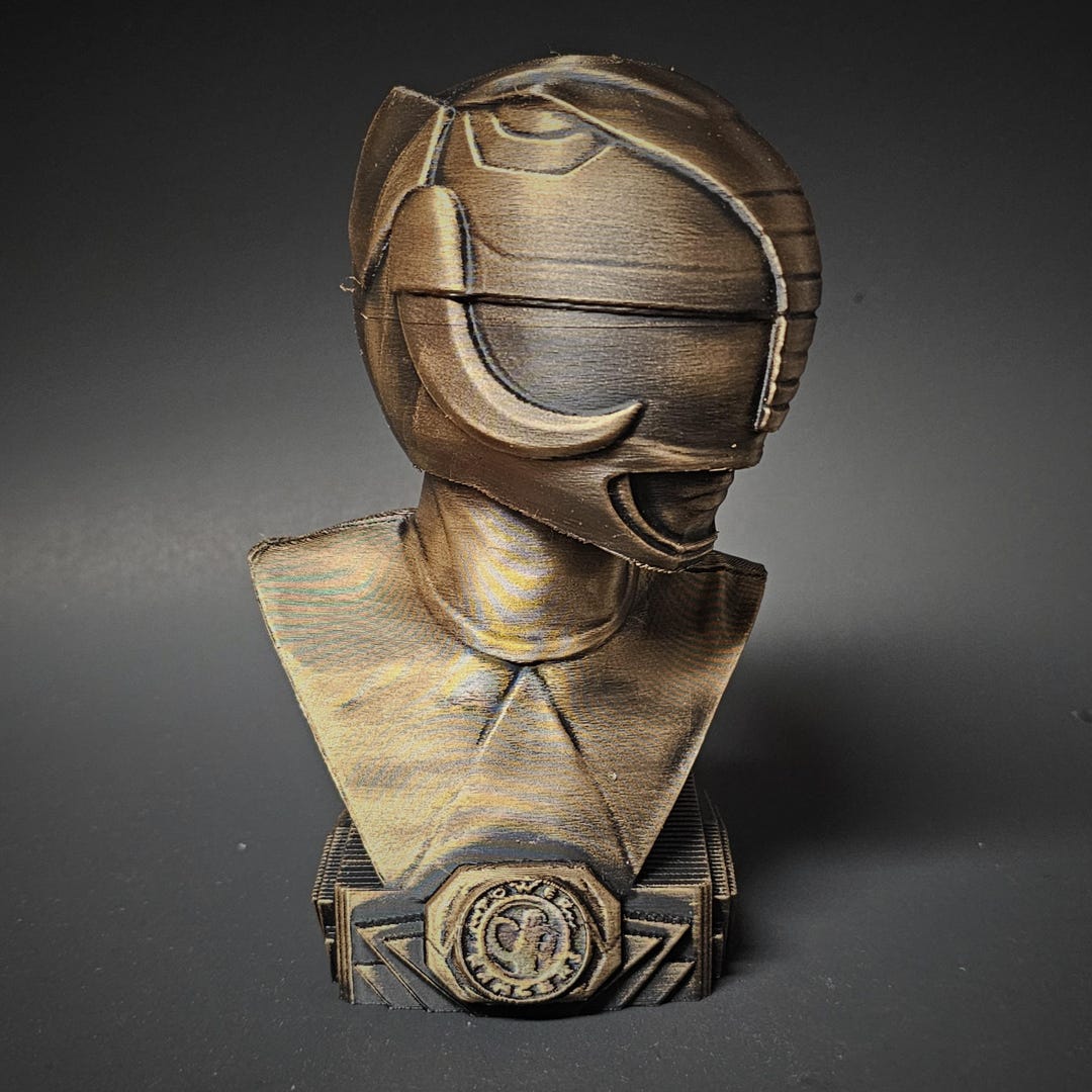 Black Power Ranger 3d Printed Bust - Hand Painted - 6 Inches Tall - Etsy