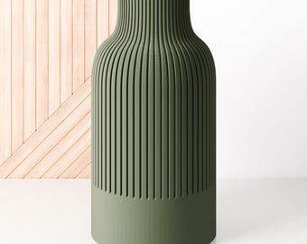 Decorative Vase, Modern Floor Vase, Sustainably 3D printed from recycled bioplastic, Japandi Style Home Decoration for flowers, Modern vase