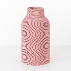 Vaso Japandi stampato in 3D: moderno complemento d'arredo in bioplastica riciclata.