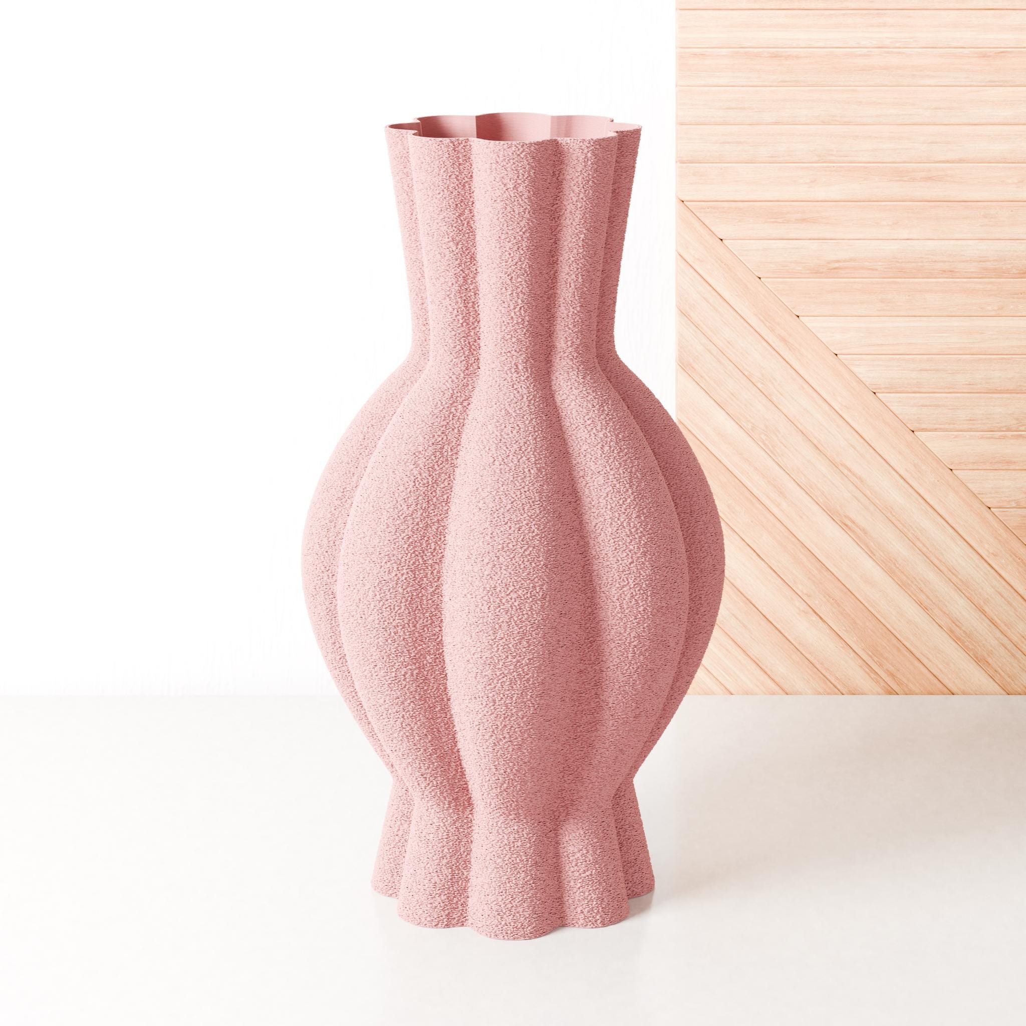 Decorative Vase | Modern Floor Vase | Sustainably 3D printed from recycled bioplastic | Japandi Style Home Decoration for flowers