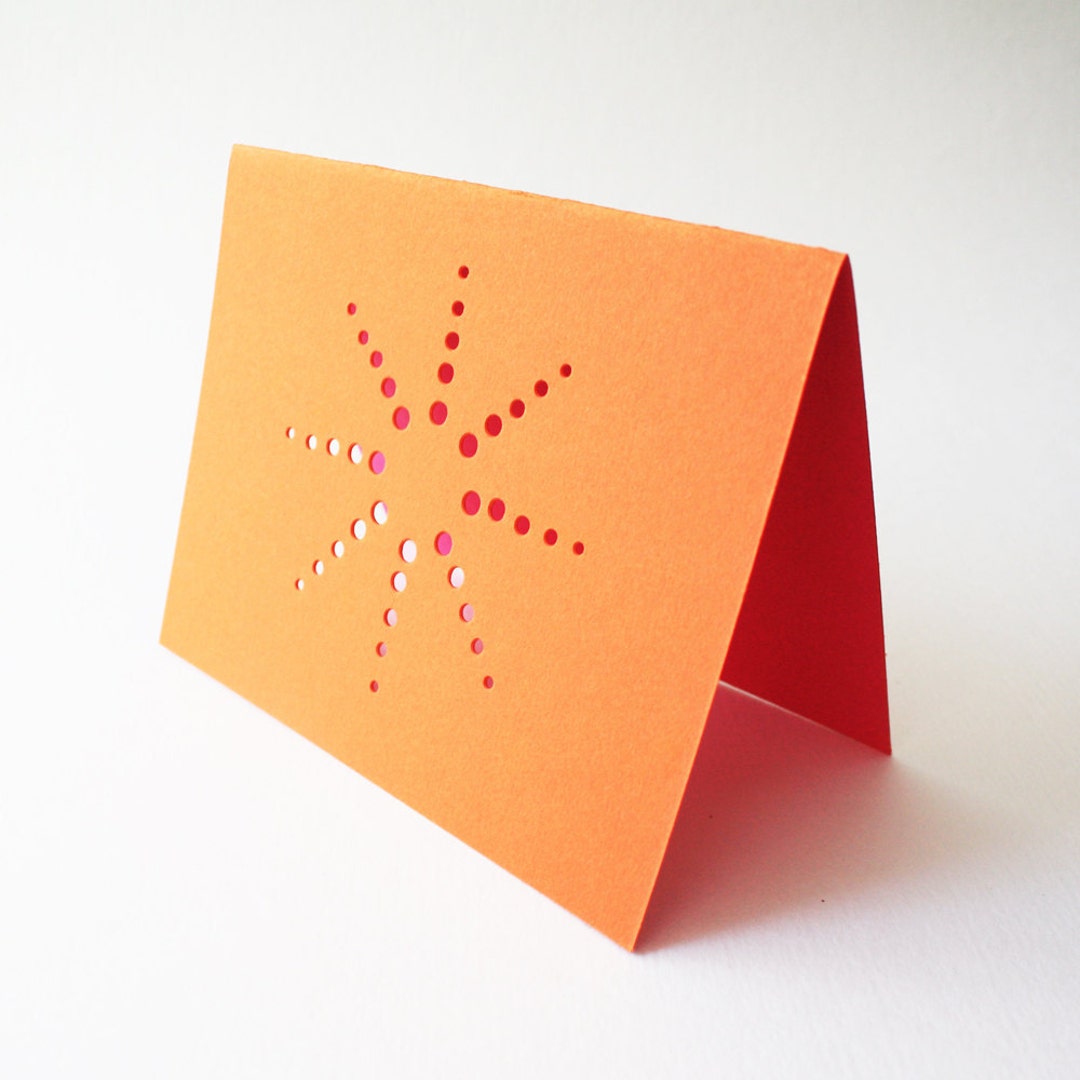 Orange Burst Cards ... Set of 3 Blank Cards - Etsy