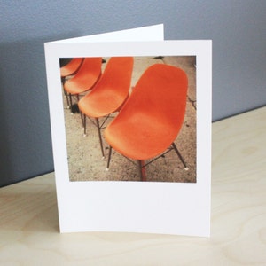 vintage orange chairs instant film card image 2