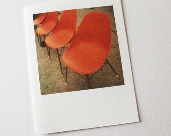vintage orange chairs "instant film" card