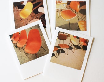 vintage chair "instant film" cards ... set of 4 blank cards