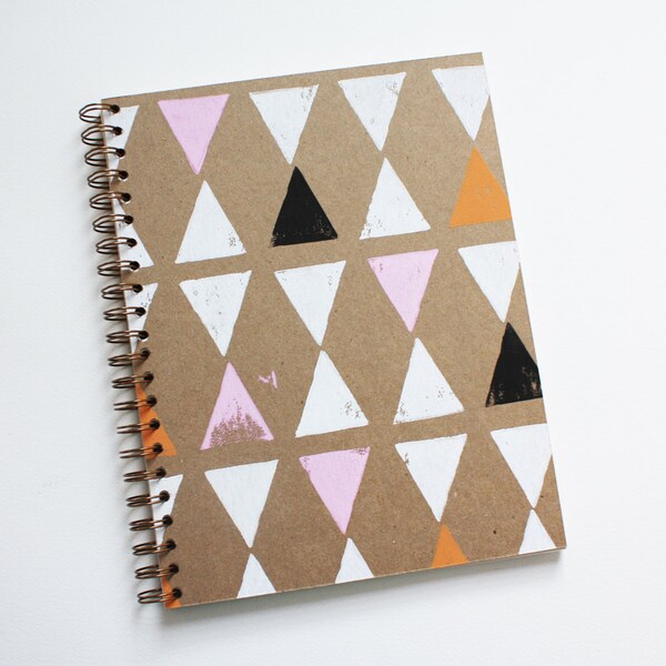 triangle notebook no. 2 ... white, pink, orange, and black on kraft