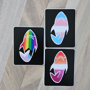 Shark pride flag sticker