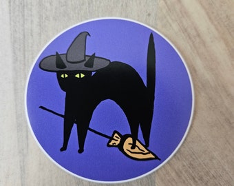 Cat witch sticker