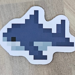 Shark pixel art sticker