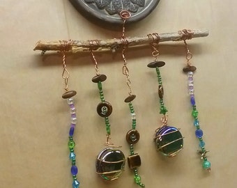 Sun Catcher Mobile - Sun Face - Wire Wrapped Beads