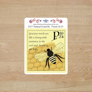 Pegatinas para caja XL, cuadro de recados para el tablero de mandos - Proverbios 16:24 - Pegatinas clásicas Happy Planner 2107