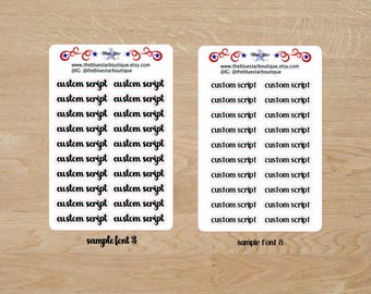 Custom Script Planner Stickers
