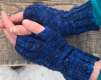 Hidden Falls Fingerless Mitts Digital Knitting Pattern Download Teton Yarn Company Seasons DK