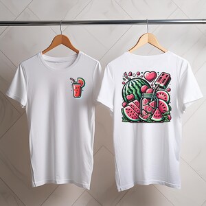 Watermelon Graphic Tee: Summer Fruit Shirt with Front & Back Design