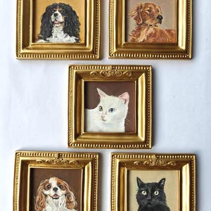 Handgefertigtes Acryl Haustier Portrait,Hunde Portrait,Katzen Portrait,Benutzerdefinierte Haustier Portrait vom Foto,Haustier Portrait,Haustier Mini Art,Vintage Haustier Gemälde