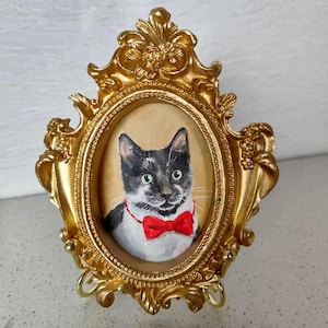 100% Handmade Acrylic Pet Portrait,Dog Portrait,Cat Portrait,Custom Pet Portrait from Photo,Pet Memorial,Mini Art for Pets,Cat Painting