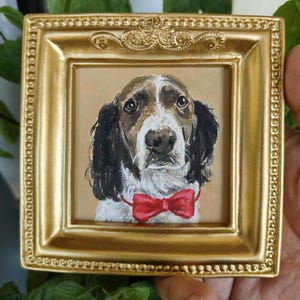 100% Handmade Acrylic Pet Portrait,Dog Portrait,Cat Portrait,Custom Pet Portrait from Photo,Pet Memorial,Vintage Dog Art,Mini Art