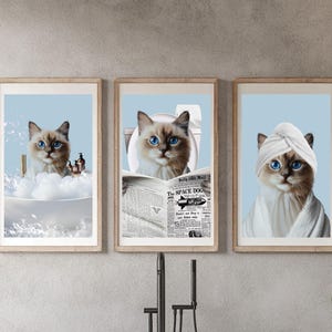 Custom Pet Portrait Photo,Funny Bathroom Art,Dog Reading Newspaper on Toilet,Dog Wall Art,Dog in Toilet,Pet in Bathtub,Personalized pet gift