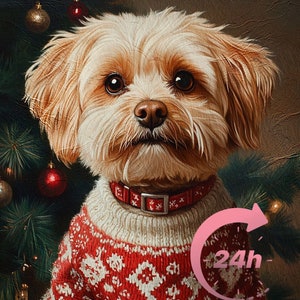 Christmas Pet Portrait, Christmas Animal Painting, Pet Christmas Gift, Exotic Pet Portrait, Christmas Gift, Royal Cat Portrait, Family Gift