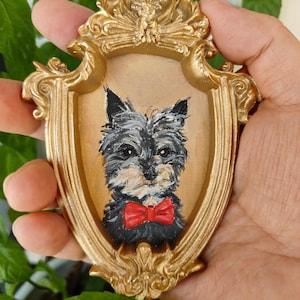 Handgefertigtes Acrylbild Haustier,Hundeportrait,Katzenportrait, Haustierportrait vom Foto, Haustier-Denkmal, Haustier-Mini-Kunst, Vintage Hundeportrait