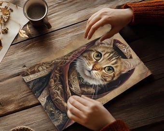 Royal Pet Portrait, Royal Pet Jigsaw, Regal Cat Jigsaw, Pet Gift, Royal Animal Painting Puzzle, Custom Puzzle, Custom Pet Portrait Puzzle