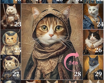 Magic Cat Portrait from Photo, Royal Pet Portrait, Regal Dog Portrait, Pet Memorial Gift, Pet Loss, Vintage Portrait, Funny Pet Gift, Aura
