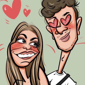 Retrato de caricatura, retrato feo personalizado, dibujo de línea divertido, caricatura de mascota, regalo familiar personalizado, retrato de parodia, retrato de mascota peculiar