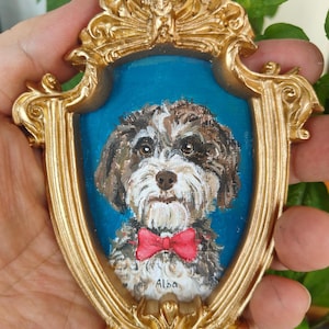 100% Handmade Acrylic Pet Portrait,Dog Portrait,Cat Portrait,Custom Pet Portrait from Photo,Pet Memorial,Father&#39;s Day Gift for Dad,Mini Art