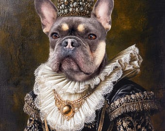 Custom Royal Cat Portrait, Renaissance Pet Painting, Pet Lovers Gift, Royal Pet Portrait, Pet Portrait gift, Animal Painting, Wall Decor