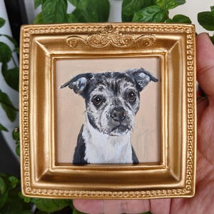 100% Handmade Acrylic Pet Portrait,Dog Portrait,Cat Portrait,Custom Pet Portrait from Photo,Pet Memorial,Father&#39;s Day Gift for Dad,Mini Art