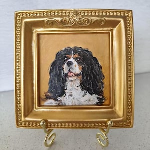 100% Handmade Acrylic Pet Portrait,Dog Portrait,Cat Portrait,Custom Pet Portrait from Photo,Pet Memorial,Vintage Dog Art,Mini Art