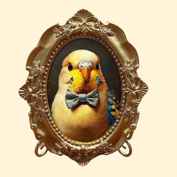 100% Handmade Acrylic Pet Portrait,Budgerigar Portrait,Custom Bird Portrait from Photo,Pet Memorial,Hand Painted Pet Portrait, Budgerigar