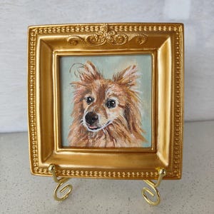 100% Handmade Acrylic Pet Portrait,Dog Portrait,Cat Portrait,Custom Pet Portrait from Photo,Pet Memorial,Vintage Custom Chihuahua Painting
