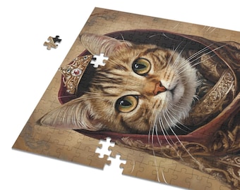Royal Pet Portrait, Royal Pet Jigsaw, Regal Cat Jigsaw, Pet Gift, Royal Animal Painting Puzzle, Custom Puzzle, Custom Pet Portrait Puzzle