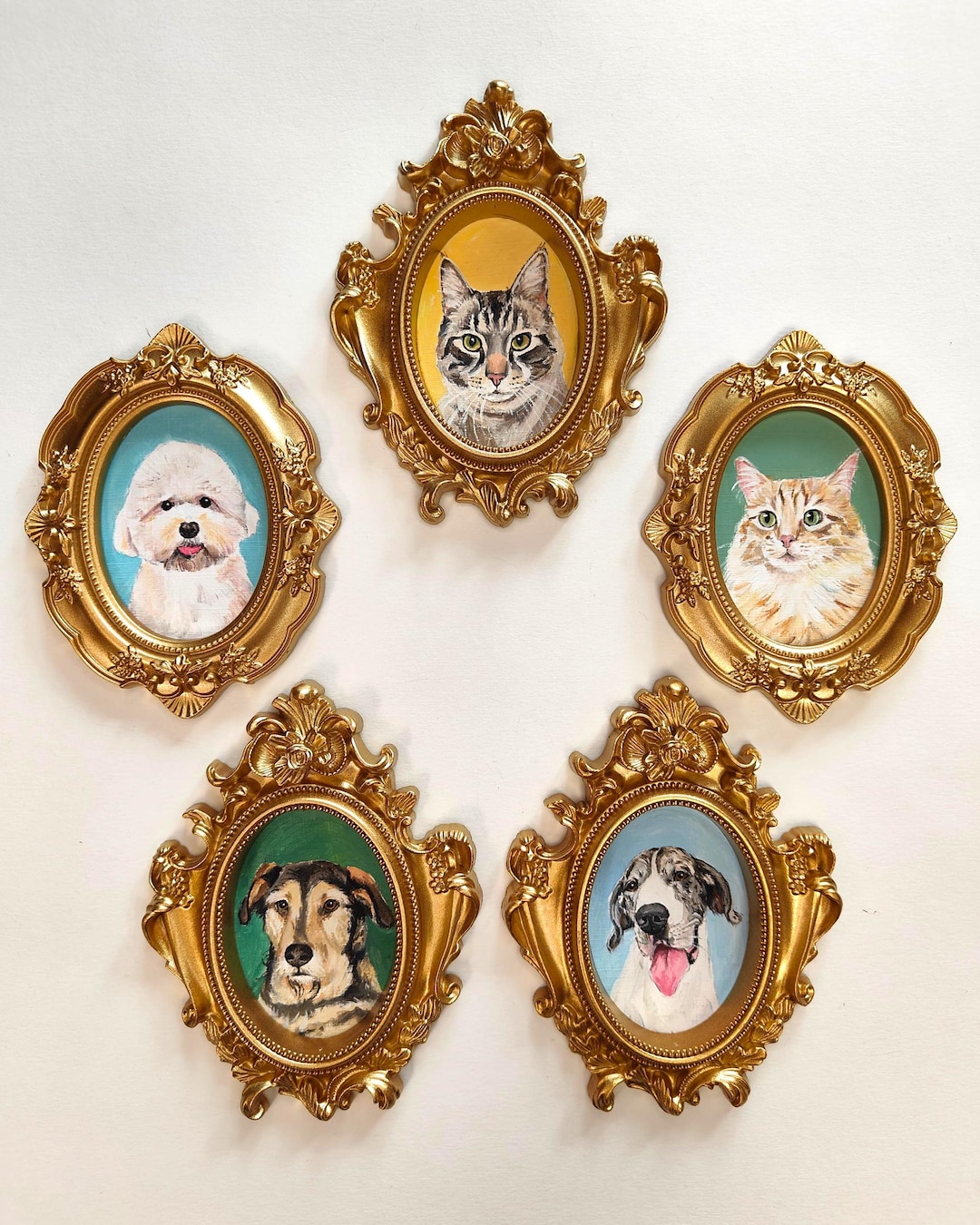 Custom Hand-painted Pet Memorial Portrait– Dog or Cat Remembrance Gift ...