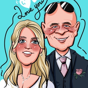 Caricature Portrait, Custom Ugly Portrait, Hilarious Line Drawing, Pet Caricature, Custom wedding Gift, Parody Portrait, Quirky Pet Portrait