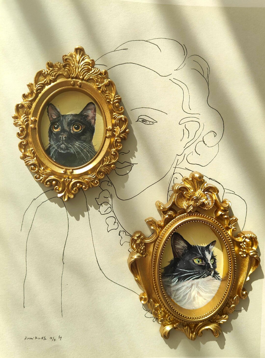 Custom Hand-painted Pet Memorial Portrait, Dog or Cat Remembrance Gift ...