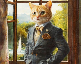 Custom Royal Cat Portrait, Renaissance Cat Painting, Pet Lovers Gift, Royal Pet Portrait, Pet Portrait gift, Noble Pet Portrait, Regal Art
