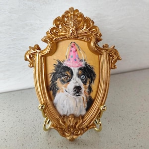 100% Handmade Acrylic Pet Portrait,Dog Portrait,Cat Portrait,Custom Pet Portrait from Photo,Pet Memorial,Father&#39;s Day Gift for Dad,Mini Art