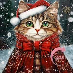 Retrato de mascota de Navidad, pintura de animales de Navidad, regalo de Navidad para mascotas, retrato de mascota exótica, regalo de Navidad, retrato de perro real, regalo familiar