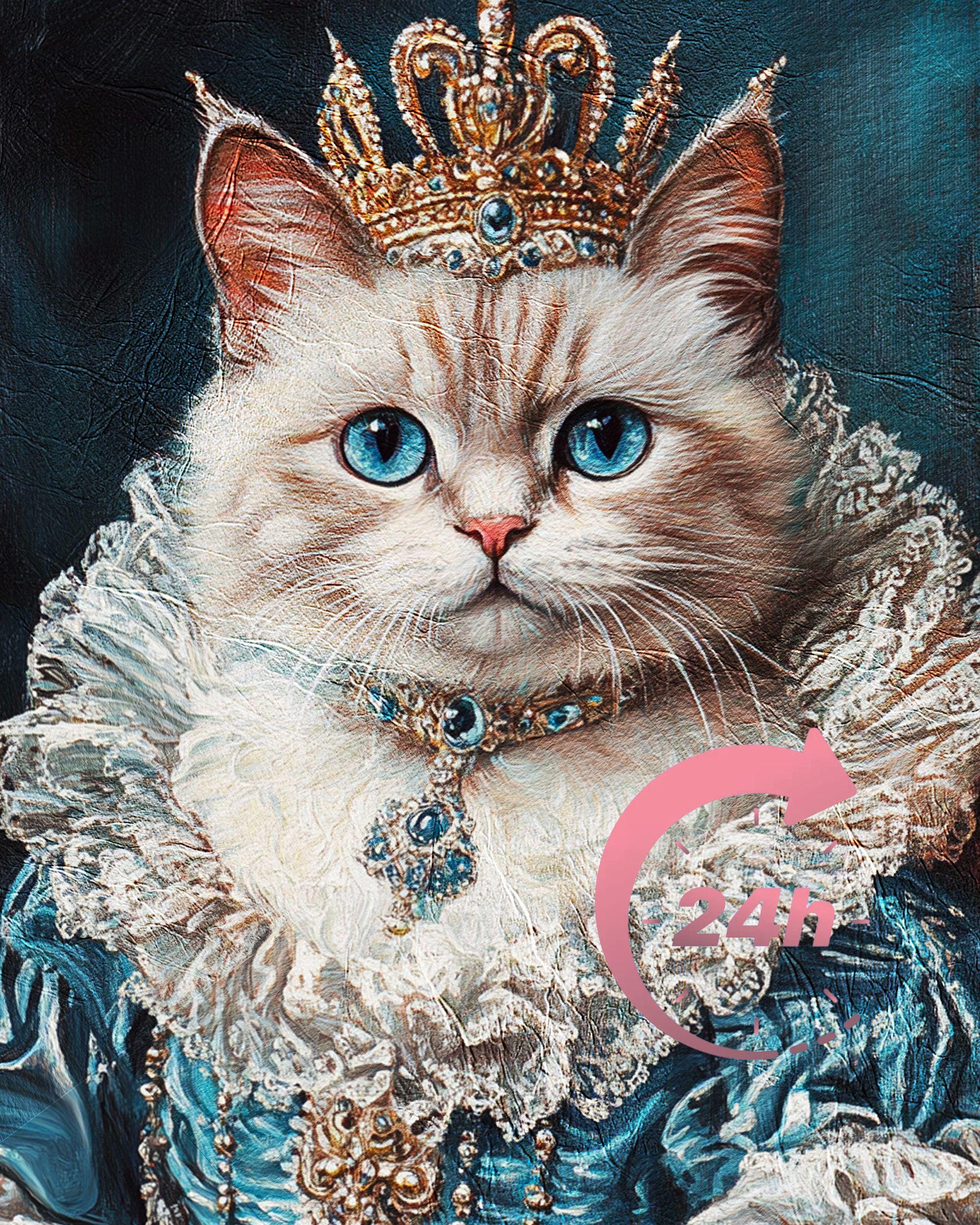 Custom Royal Cat Portrait, Renaissance Cat Painting, Pet Lovers  display picture 1