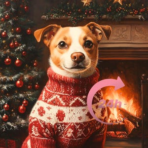 Christmas Dog Portrait, Christmas Animal Painting, Dog Christmas Gift, Exotic Pet Portrait, Christmas Gift, Royal Pet Portrait, Family Gift
