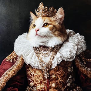 Custom Royal Pet Portrait Renaissance Cat Painting Regal Dog Portraits Cat Wall Art Pet Memorial Gift Wall Decor Animal painting Dog Gift