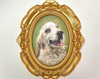 Custom Hand-Painted Pet Memorial Portrait, Dog or Cat Remembrance Gift,Pet Loss Keepsake, Ornate Mini Frame,Pet Memorial,Christmas gifts