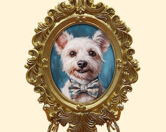 100% Handmade Acrylic Pet Portrait,Dog Portrait,Cat Portrait,Custom Pet Portrait from Photo,Pet Memorial,Mini Art,Hand Painted Pet Portrait