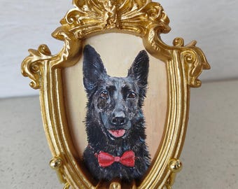 100% Handmade Acrylic Pet Portrait,Dog Portrait,Cat Portrait,Custom Pet Portrait from Photo,Pet Memorial,Mini Art,Hand Painted Pet Portrait