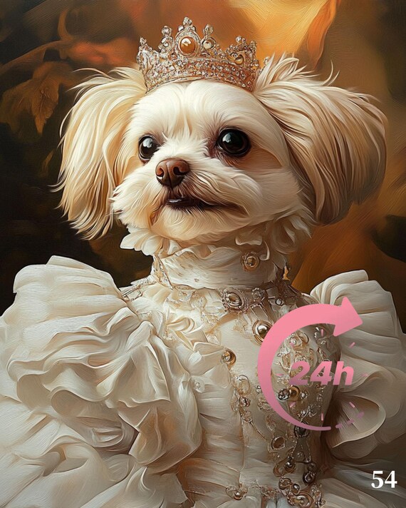 Custom Royal Dog Portrait, Renaissance Dog Painting, Pet Lovers Gift, Royal Pet Portrait, Pet Portrait gift, Animal Painting, Wall Decor