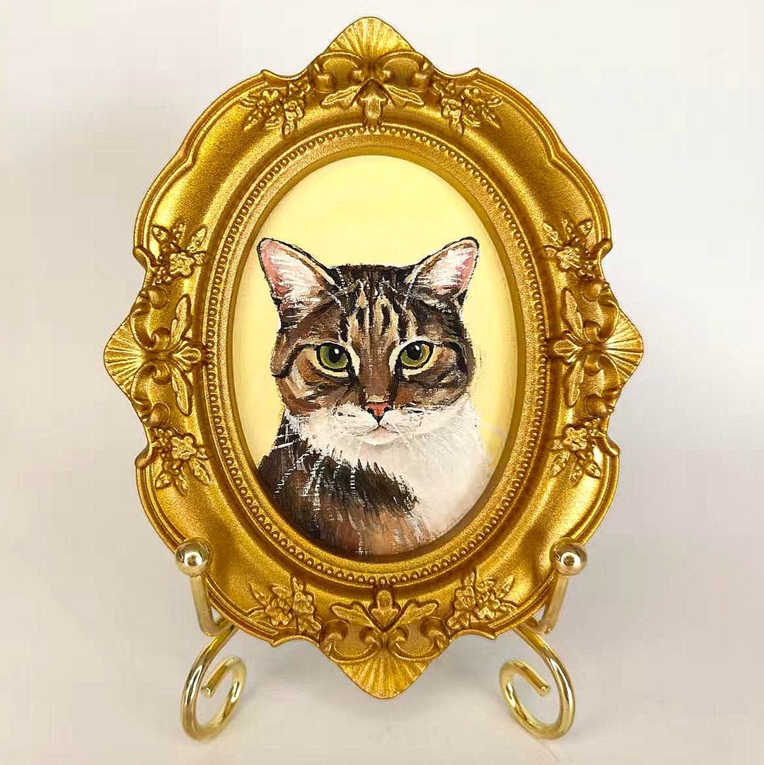 Custom Hand-painted Pet Memorial Portrait, Dog or Cat Remembrance Gift ...