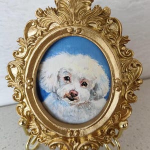 100% Handmade Acrylic Pet Portrait,Dog Portrait,Cat Portrait,Custom Pet Portrait from Photo,Pet Memorial,Mini Art,Hand Painted Pet Portrait
