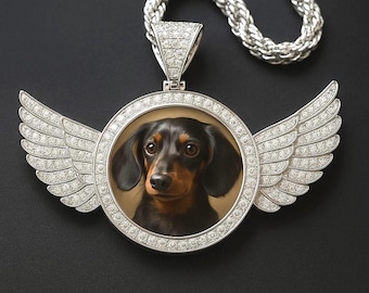 Hand Paint Pet Portrait Necklace,Custom Pet Necklace,Pet Memorial Jewellery,Pet Portrait from Photo,Custom Jewellery, Pet Painting Necklace